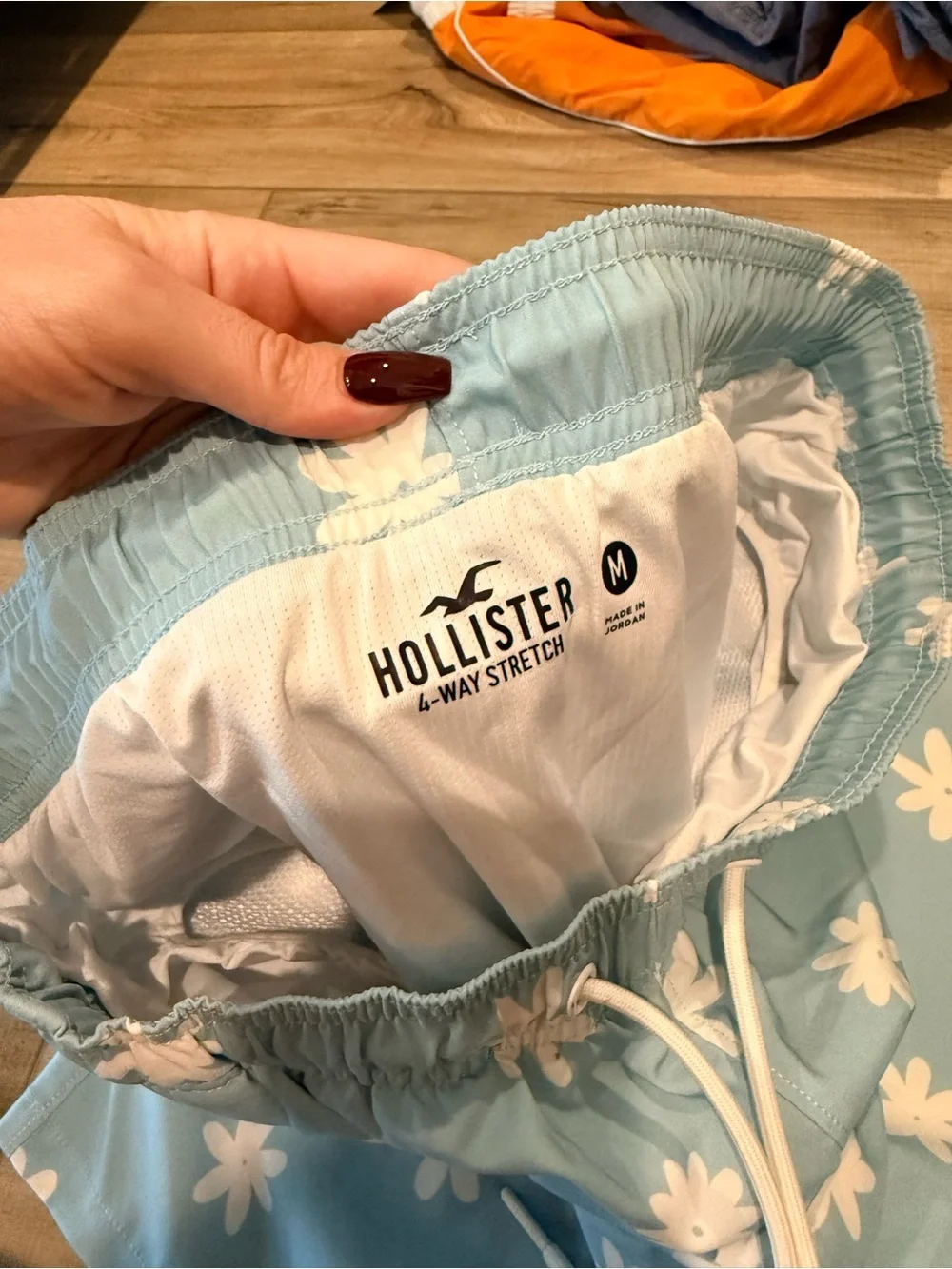 Hollister Light Blue Floral Men's Swim Trunks